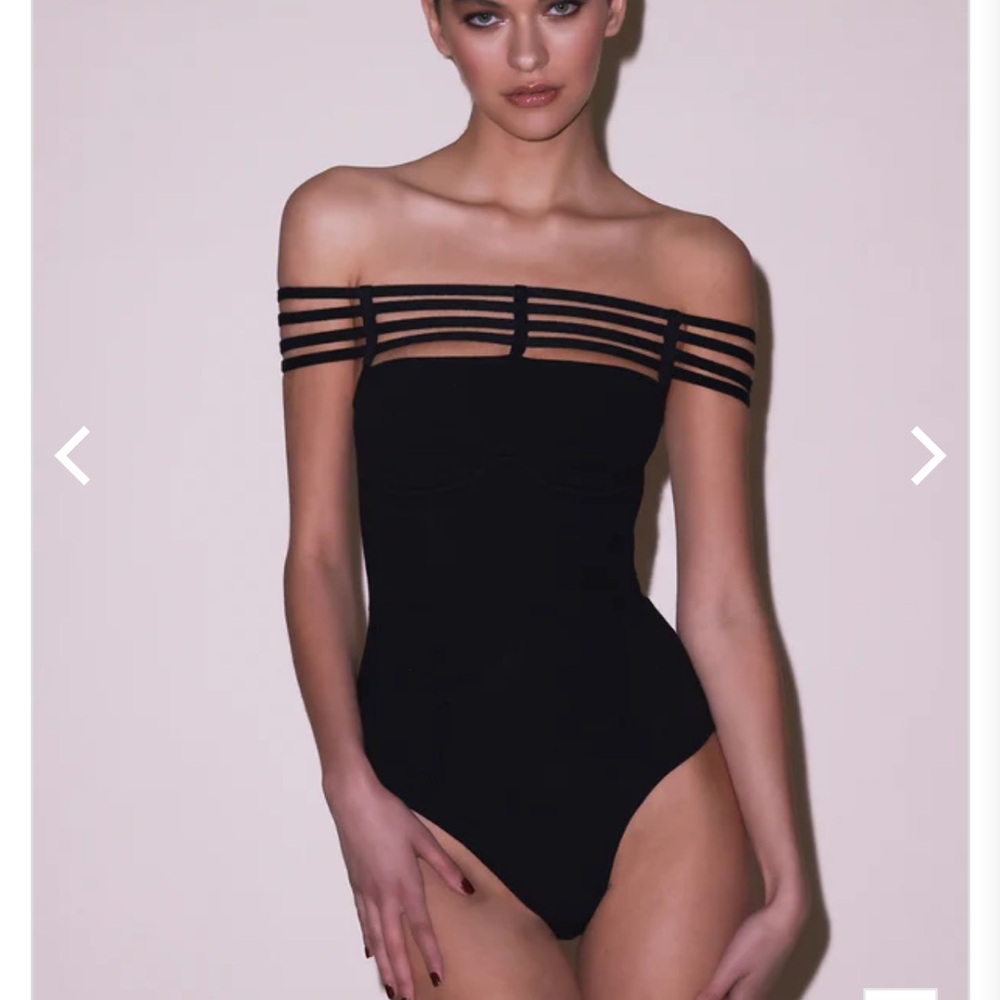Fleur Du Mal Elegant Black Sofia Strappy Bodysuit